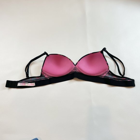 NWOT Victoria's Secret PINK Bra 34B Wear Everywhere Wireless Push Up Rainbow - Picture 4 of 9